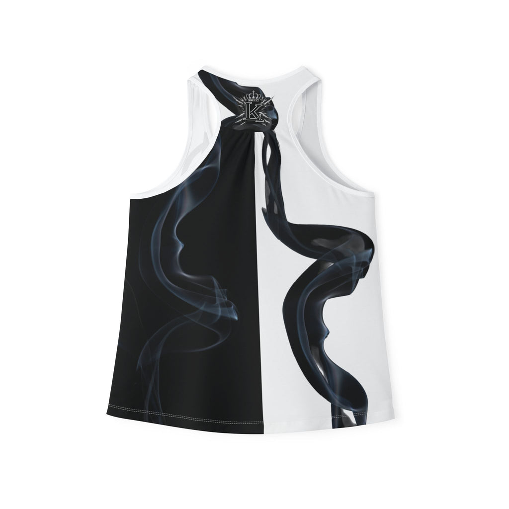 Black and White Smoke Design Tank Top | Abstract Vapor Pattern