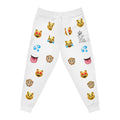 Emoji Face Column WHITE Joggers | Athletic Joggers