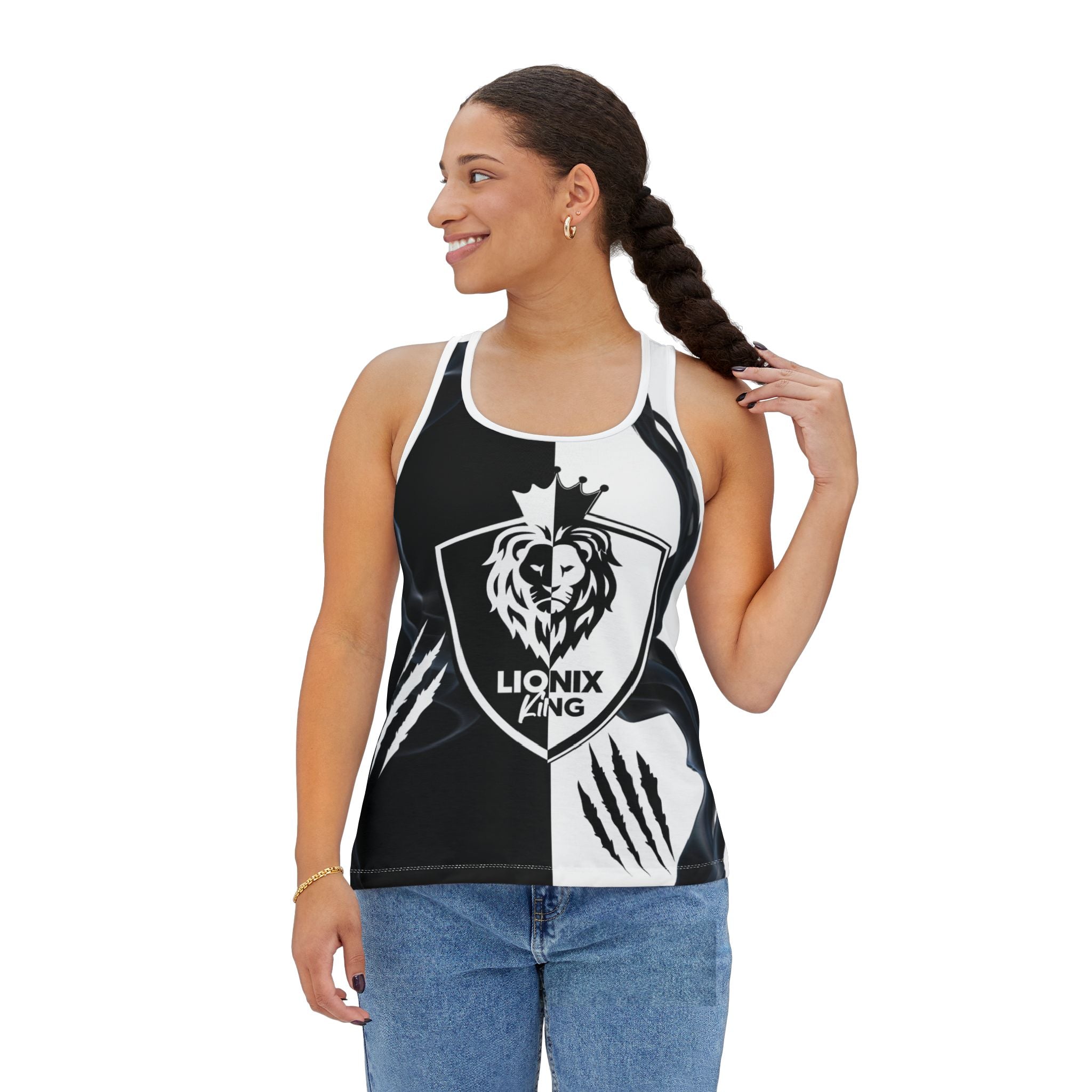 Black and White Smoke Design Tank Top | Abstract Vapor Pattern
